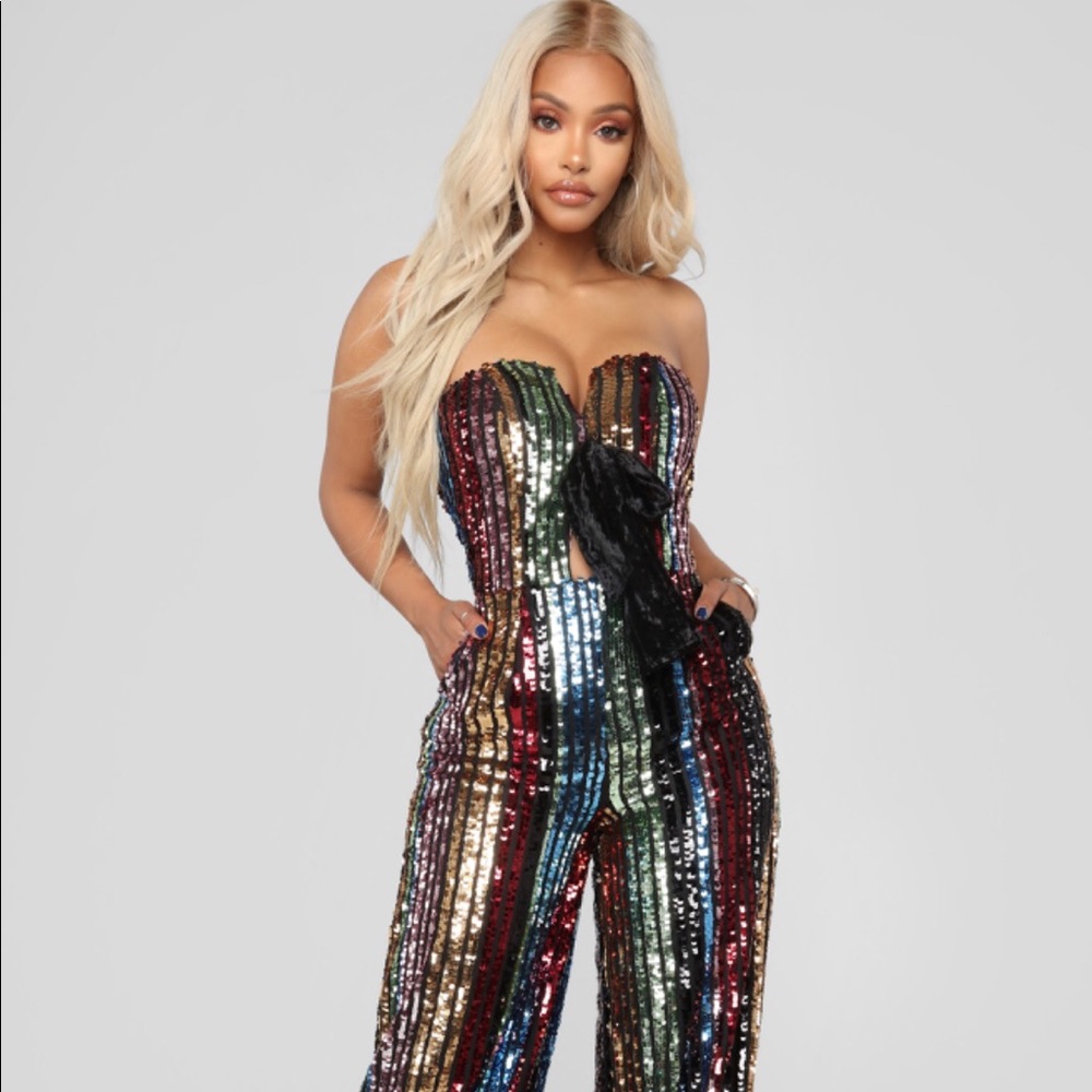 Sequin jumpsuit never worn size medium